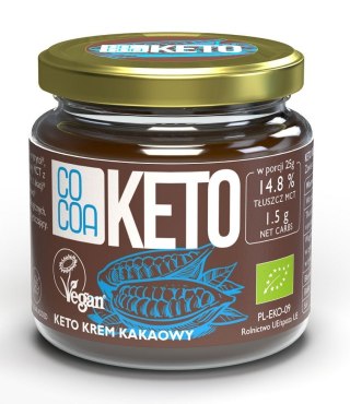 KREM MIGDAŁOWO - KAKAOWY Z OLEJEM MCT BEZ DODATKU CUKRÓW BEZGLUTENOWY KETO BIO 200 g - COCOA