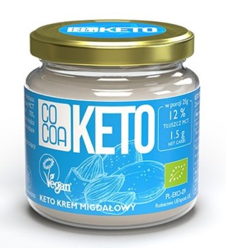 KREM MIGDAŁOWY Z OLEJEM MCT BEZ DODATKU CUKRÓW BEZGLUTENOWY KETO BIO 200 g - COCOA