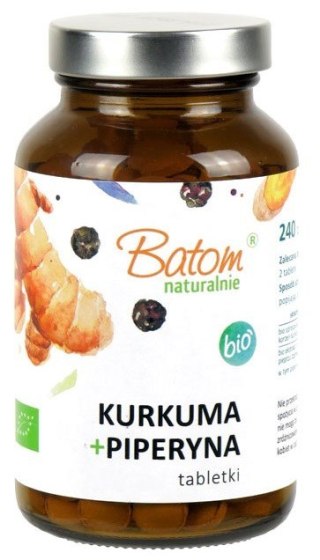 KURKUMA + PIPERYNA BIO 240 TABLETEK - BATOM