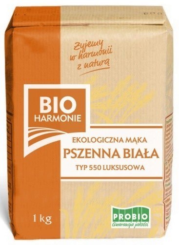 MĄKA PSZENNA LUKSUSOWA TYP 550 BIO 1 kg - PROBIO (BIOHARMONIE)