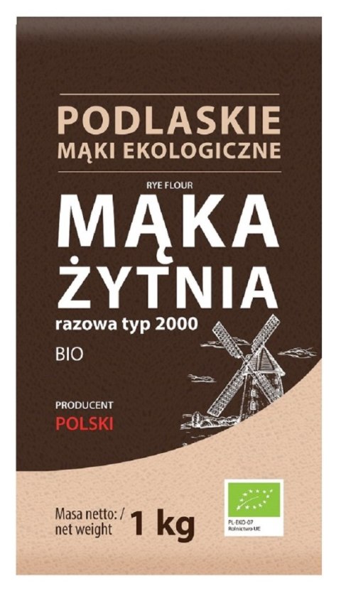 MĄKA ŻYTNIA RAZOWA TYP 2000 BIO 1 kg - BIO LIFE (MĄKI PODLASKIE)