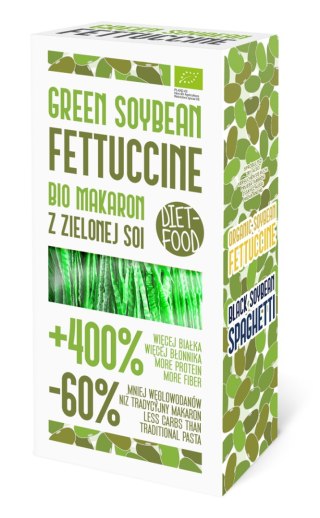 MAKARON (PROTEINOWY Z SOI ZIELONEJ) FETTUCCINE BEZGLUTENOWY BIO 200 g - DIET-FOOD