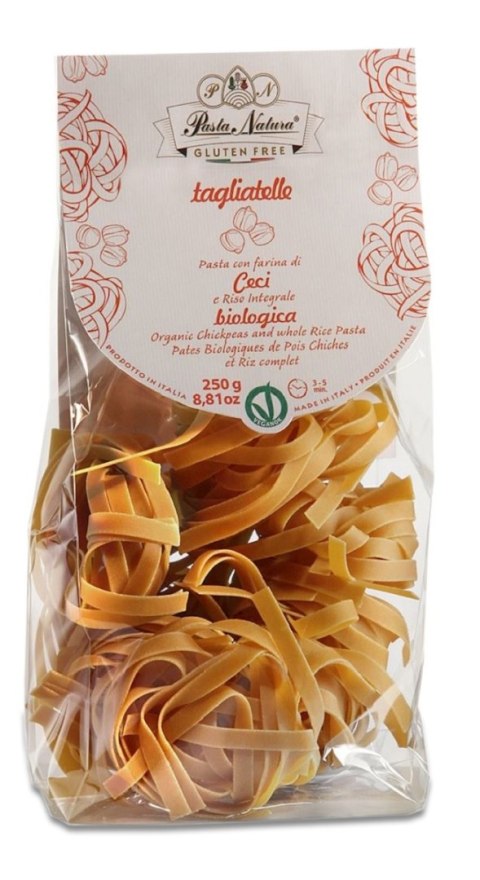 MAKARON (Z CIECIERZYCY I BRĄZOWEGO RYŻU) TAGLIATELLE BEZGLUTENOWY BIO 250 g - PASTA NATURA