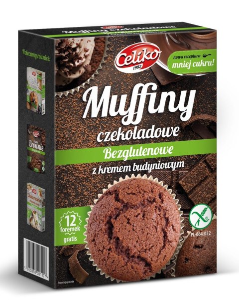 MIESZANKA NA MUFFINY CZEKOLADOWE Z KREMEM BUDYNIOWYM BEZGLUTENOWA 310 g - CELIKO