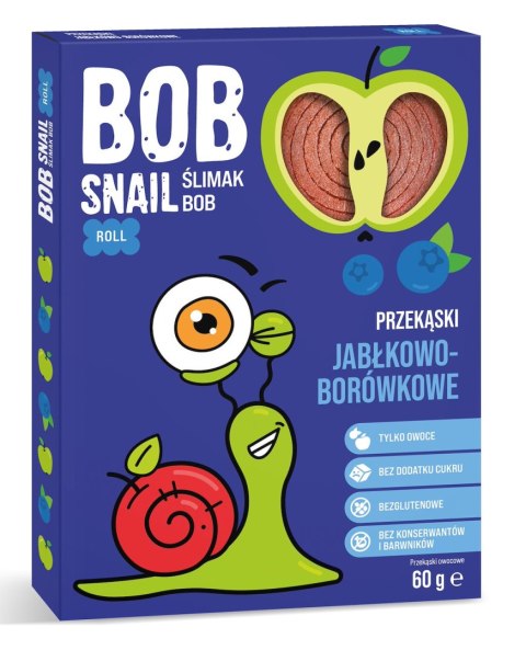 PRZEKĄSKA ROLL JABŁKO - BORÓWKA BEZ DODATKU CUKRÓW BEZGLUTENOWA 60 g - BOB SNAIL