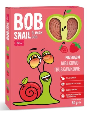 PRZEKĄSKA ROLL JABŁKO - TRUSKAWKA BEZ DODATKU CUKRÓW BEZGLUTENOWA 60 g - BOB SNAIL