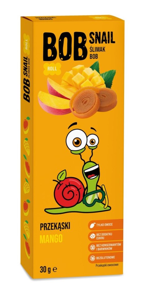 PRZEKĄSKA ROLL MANGO BEZ DODATKU CUKRÓW BEZGLUTENOWA 30 g - BOB SNAIL