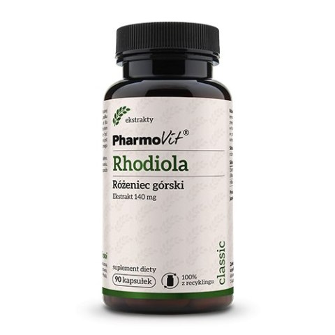 RHODIOLA - RÓŻENIEC GÓRSKI EKSTRAKT (140 mg) BEZGLUTENOWY 90 KAPSUŁEK - PHARMOVIT (CLASSIC)