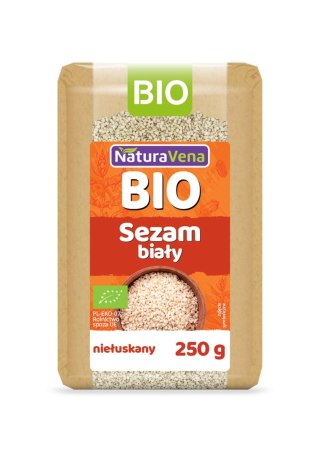 SEZAM BIAŁY NIEŁUSKANY BIO 250 g - NATURAVENA