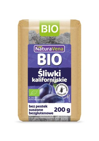 ŚLIWKI KALIFORNIJSKIE SUSZONE BEZGLUTENOWE BIO 200 g - NATURAVENA