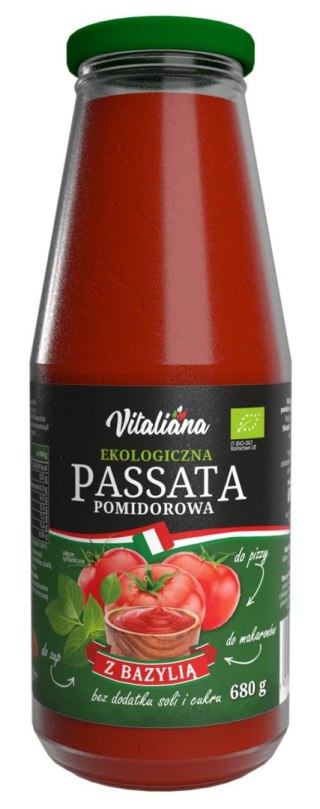 SOS POMIDOROWY PASSATA Z BAZYLIĄ BIO 680 g - VITALIANA