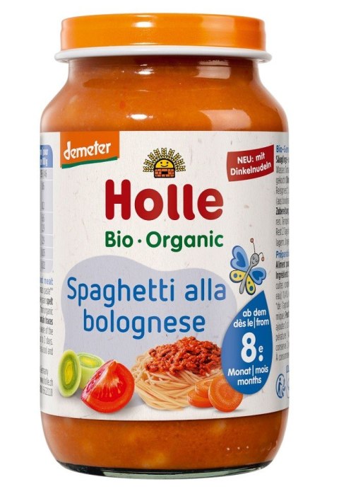 SPAGHETTI BOLOGNESE BEZ DODATKU CUKRÓW OD 8 MIESIĄCA DEMETER BIO 220 g (SŁOIK) - HOLLE