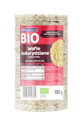 WAFLE KUKURYDZIANE Z SOLĄ MORSKĄ BIO 100 g - NATURAVENA