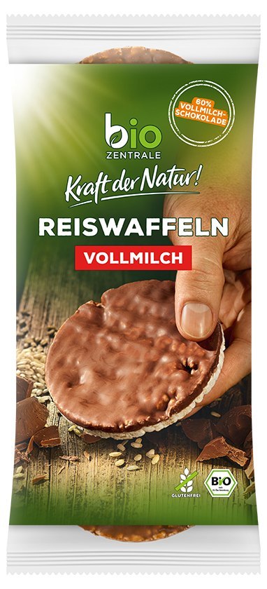 WAFLE RYŻOWE Z MLECZNĄ CZEKOLADĄ BEZGLUTENOWE BIO 100 g - BIO ZENTRALE