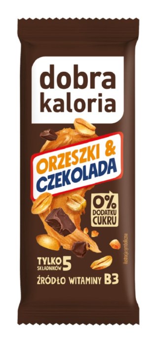 BATON DAKTYLOWY ORZESZKI & CZEKOLADA BEZ DODATKU CUKRÓW 35 g - DOBRA KALORIA