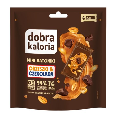 BATONIKI MINI ORZESZKI & CZEKOLADA BEZ DODATKU CUKRÓW (6 x 18 g) 108 g - DOBRA KALORIA