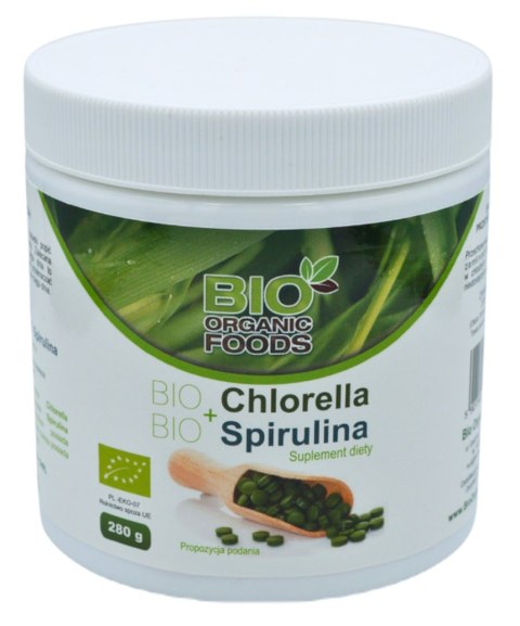 CHLORELLA PYRENOIDOSA + SPIRULINA BIO 560 TABLETEK - BIO ORGANIC FOODS