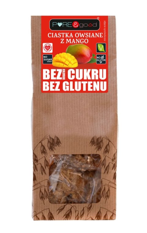 CIASTKA OWSIANE Z MANGO BEZ DODATKU CUKRÓW BEZGLUTENOWE 150 g - PURE&GOOD