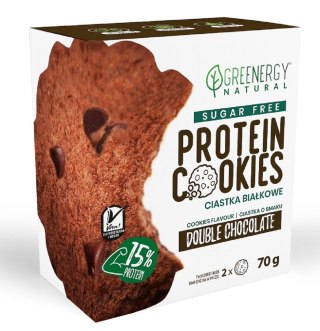 CIASTKA PROTEINOWE PODWÓJNIE CZEKOLADOWE BEZ CUKRU (2 x 35 g) 70 g - GREENERGY