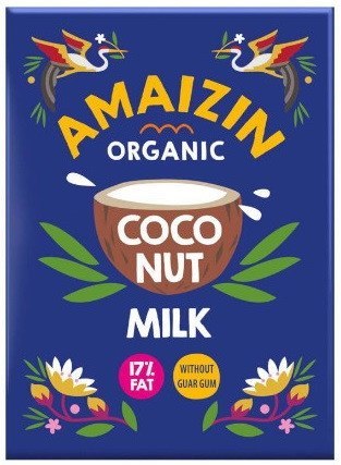 COCONUT MILK - NAPÓJ KOKOSOWY BEZ GUMY GUAR (17 % TŁUSZCZU) BIO 500 ml (KARTON) - AMAIZIN