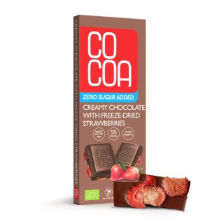 CZEKOLADA CREAMY Z TRUSKAWKAMI BEZ DODATKU CUKRÓW BIO 40 g - COCOA