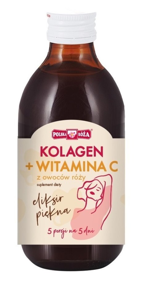 ELIKSIR PIĘKNA - KOLAGEN + WITAMINA C Z OWOCÓW RÓŻY 250 ml - POLSKA RÓŻA