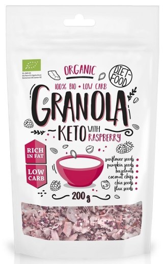 GRANOLA MALINA KETO BIO 200 g - DIET-FOOD