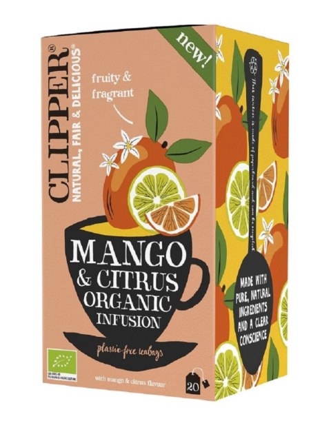 HERBATKA O SMAKU MANGO I OWOCÓW CYTRUSOWYCH BIO (20 x 1,8 g) 36 g - CLIPPER