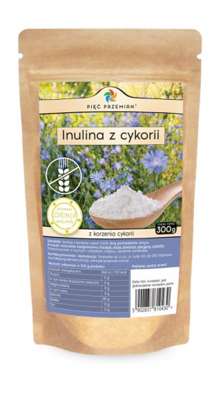 INULINA Z KORZENIA CYKORII BEZGLUTENOWA 300 g - PIĘĆ PRZEMIAN