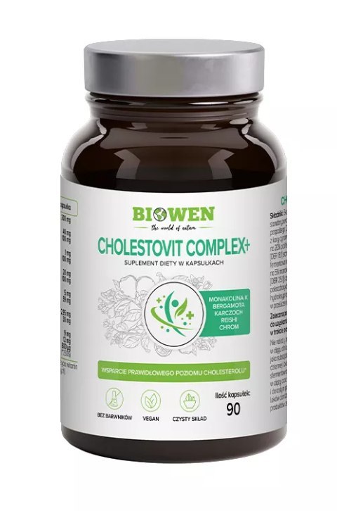 KAPSUŁKI NA PRAWIDŁOWY POZIOM CHOLESTEROLU CHOLESTOVIT COMPLEX+ 90 szt. - BIOWEN