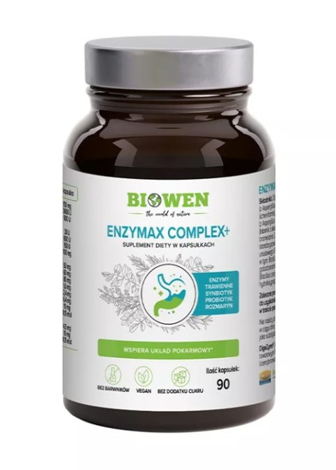 KAPSUŁKI NA WSPARCIE TRAWIENIA ENZYMAX COMPLEX+ 90 KAPSUŁEK - BIOWEN