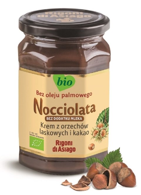 KREM Z ORZECHÓW LASKOWYCH I KAKAO BEZ DODATKU MLEKA BEZGLUTENOWY BIO 250 g - RIGONI DI ASIAGO (NOCCIOLATA)