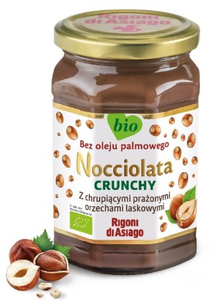 KREM Z ORZECHÓW LASKOWYCH I KAKAO CRUNCHY BEZGLUTENOWY BIO 250 g - RIGONI DI ASIAGO (NOCCIOLATA)