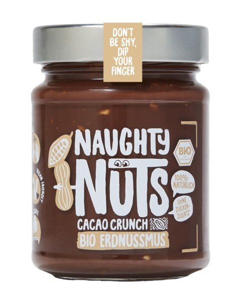 KREM Z ORZESZKÓW ZIEMNYCH Z KAKAO CRUNCHY BIO 250 g - NAUGHTY NUTS