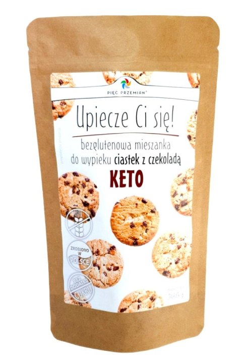 MIESZANKA DO WYPIEKU CIASTEK Z CZEKOLADĄ BEZ DODATKU CUKRÓW BEZGLUTENOWA KETO 365 g - PIĘĆ PRZEMIAN MIESZANKA DO WYPIEKU CIASTEK Z CZEKOLADĄ BEZ DODATKU CUKRÓW BEZGLUTENOWA KETO 365 g - PIĘĆ PRZEMIAN