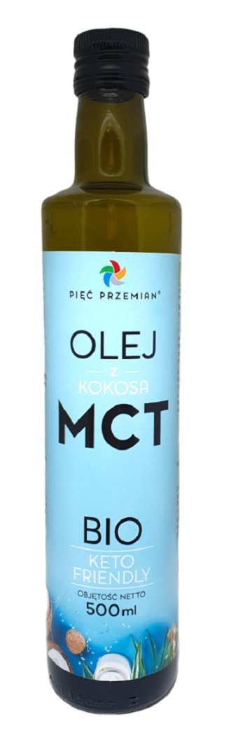 OLEJ KOKOSOWY MCT KETO BEZGLUTENOWY BIO 500 ml - PIĘĆ PRZEMIAN