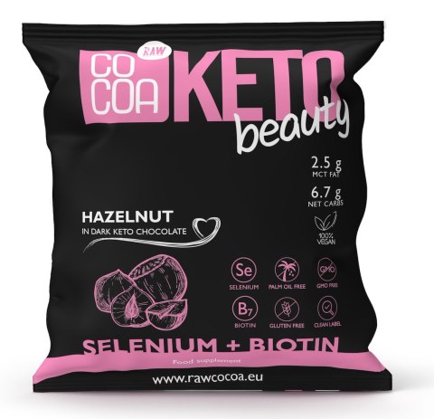 ORZECHY LASKOWE W KETO CZEKOLADZIE CIEMNEJ BEAUTY BEZGLUTENOWE 70 g - COCOA ORZECHY LASKOWE W KETO CZEKOLADZIE CIEMNEJ BEAUTY BEZGLUTENOWE 70 g - COCOA
