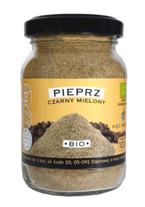 PIEPRZ CZARNY MIELONY BEZGLUTENOWY BIO 100 g - PIĘĆ PRZEMIAN PIEPRZ CZARNY MIELONY BEZGLUTENOWY BIO 100 g - PIĘĆ PRZEMIAN