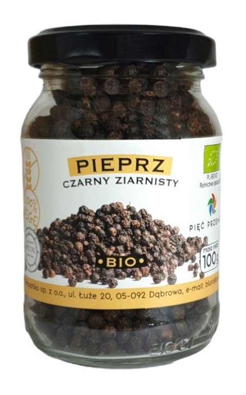 PIEPRZ CZARNY ZIARNISTY BEZGLUTENOWY BIO 100 g - PIĘĆ PRZEMIAN PIEPRZ CZARNY ZIARNISTY BEZGLUTENOWY BIO 100 g - PIĘĆ PRZEMIAN