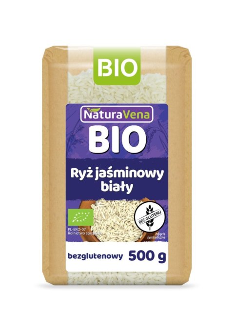 RYŻ JAŚMINOWY BIAŁY BEZGLUTENOWY BIO 500 g - NATURAVENA