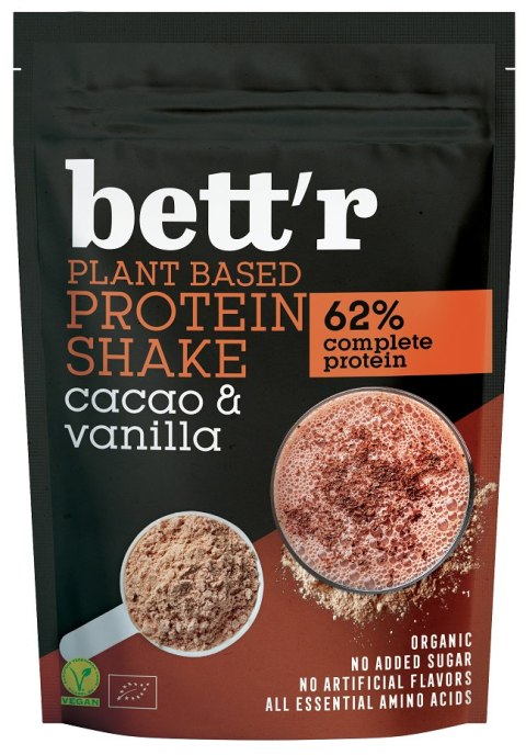 SHAKE PROTEINOWY KAKAO I WANILIA BEZ DODATKU CUKRÓW BIO 500 g - BETT'R