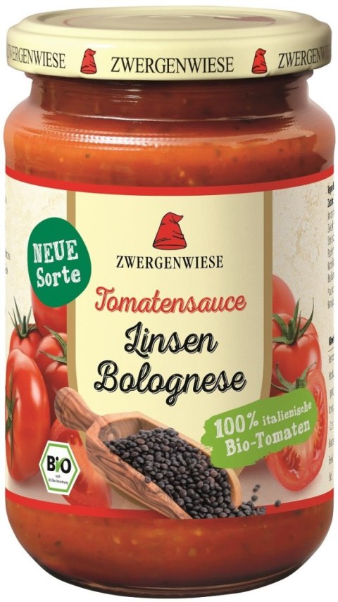 SOS WEGAŃSKI BOLOGNESE Z SOCZEWICĄ BIO 340 ml - ZWERGENWIESE