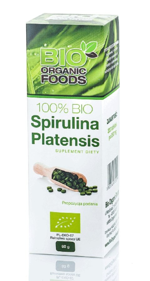 SPIRULINA PLATENSIS BIO (250 mg) 320 TABLETEK - BIO ORGANIC FOODS