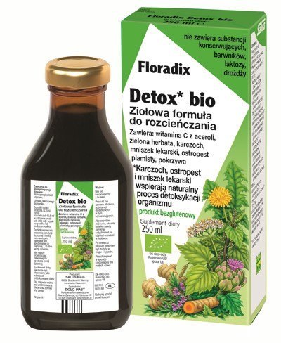 SUPLEMENT DIETY DETOX W PŁYNIE BEZGLUTENOWY BIO 250 ml - SALUS (FLORADIX)