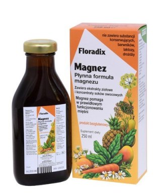 SUPLEMENT DIETY MAGNEZ W PŁYNIE BEZGLUTENOWY 250 ml - SALUS (FLORADIX)