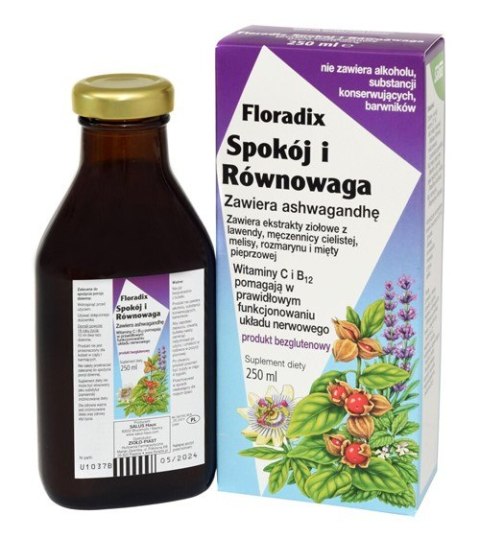 SUPLEMENT DIETY SPOKÓJ I RÓWNOWAGA W PŁYNIE BEZGLUTENOWY 250 ml - SALUS (FLORADIX)