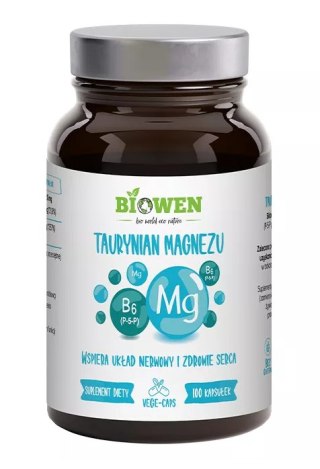 TAURYNIAN MAGNEZU + WITAMINA B6 BEZGLUTENOWY 100 KAPSUŁEK - BIOWEN