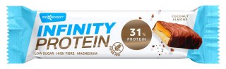 BATON PROTEINOWY Z KARMELEM, KOKOSEM I MIGDAŁAMI W MLECZNEJ CZEKOLADZIE BEZGLUTENOWY 55 g - MAXSPORT