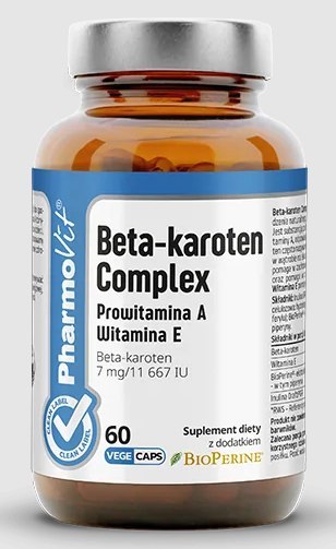 BETA-KAROTEN COMPLEX BEZGLUTENOWY 60 KAPSUŁEK - PHARMOVIT (CLEAN LABEL)