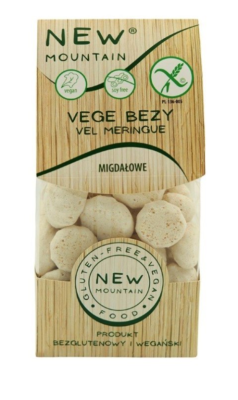 BEZY WEGAŃSKIE MIGDAŁOWE BEZGLUTENOWE 70 g - NEW MOUNTAIN